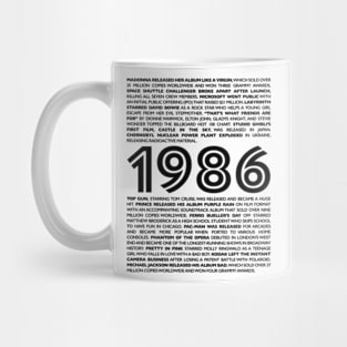 1986 Fun Facts T-Shirt - Celebrate Your Birthday Year with Retro Style Mug